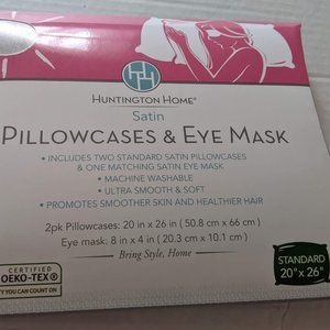Huntington Home Satin Pillowcases & Eye Mask Set